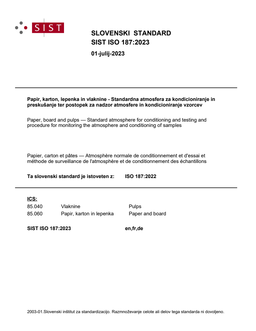 SIST ISO 187:2023 SIST ISO 187:2023 - Page 1 preview