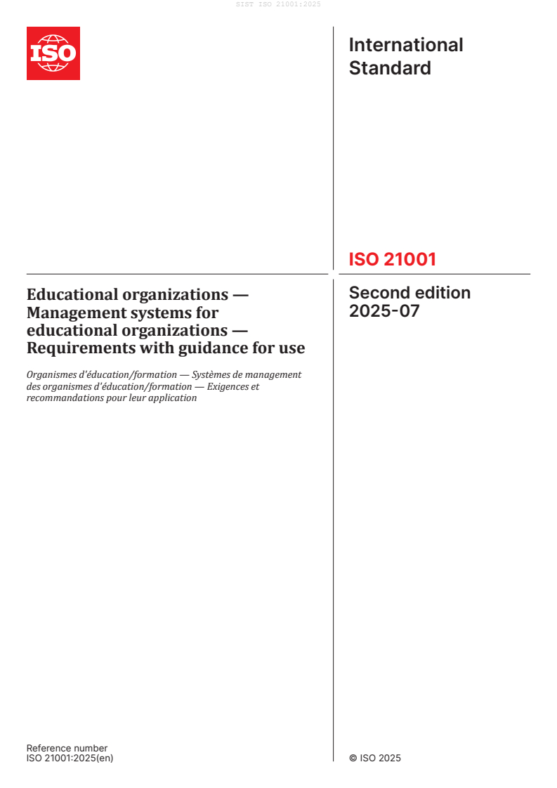 ISO 21001:2025