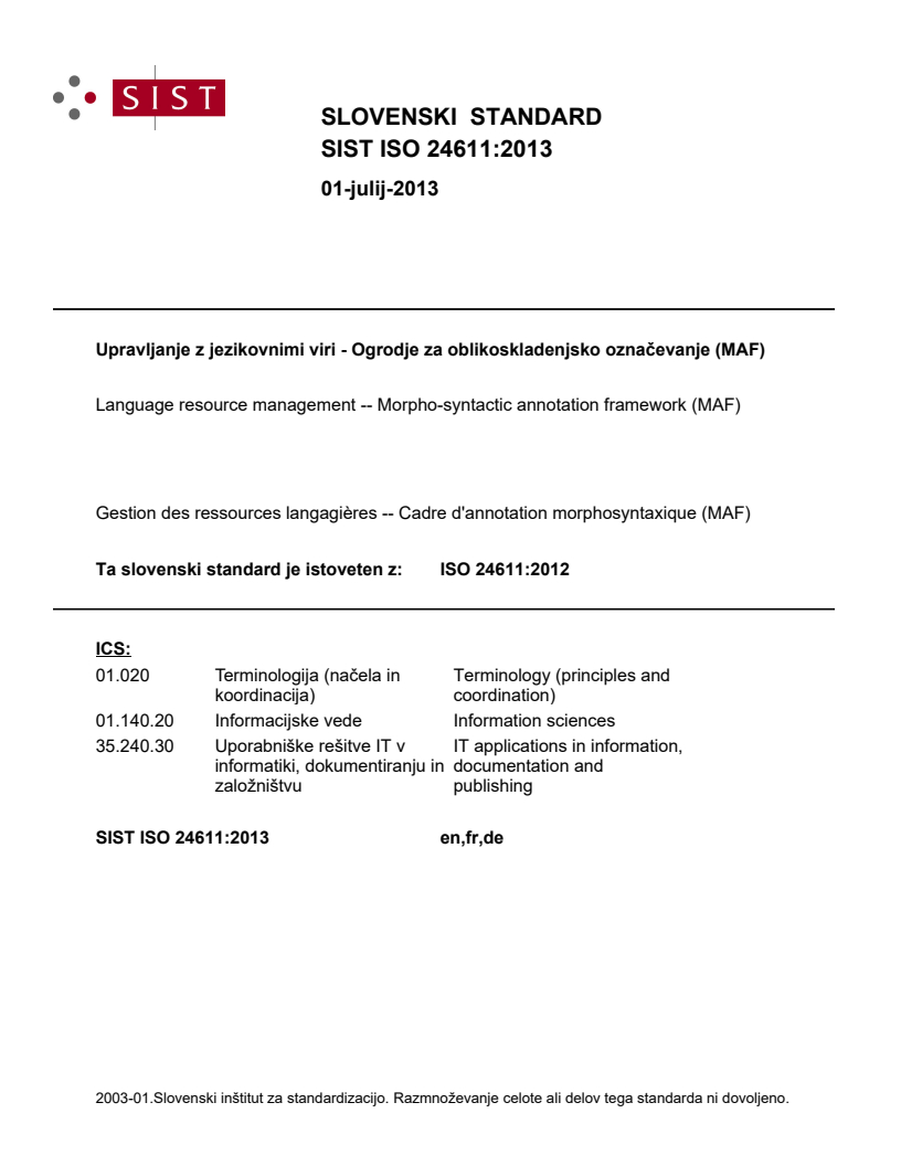 ISO 24611:2012 ISO 24611:2013 - BARVE - Page 1 preview
