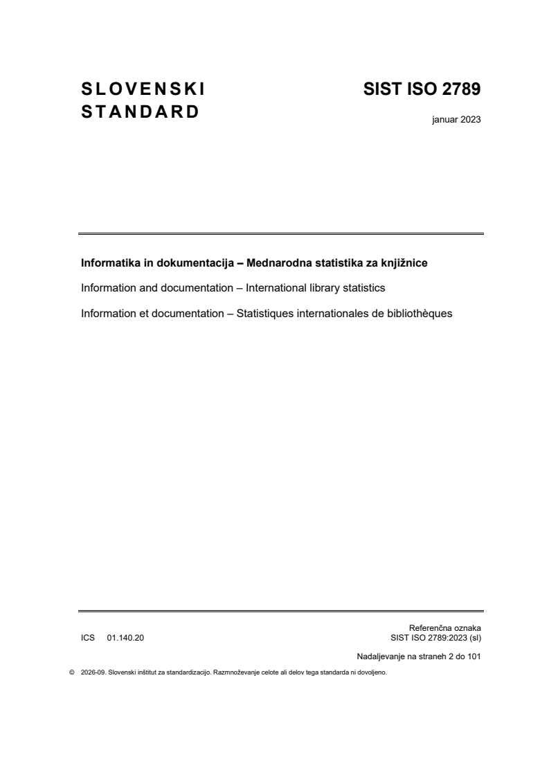 SIST ISO 2789:2023 SIST ISO 2789:2023 - Page 1 preview