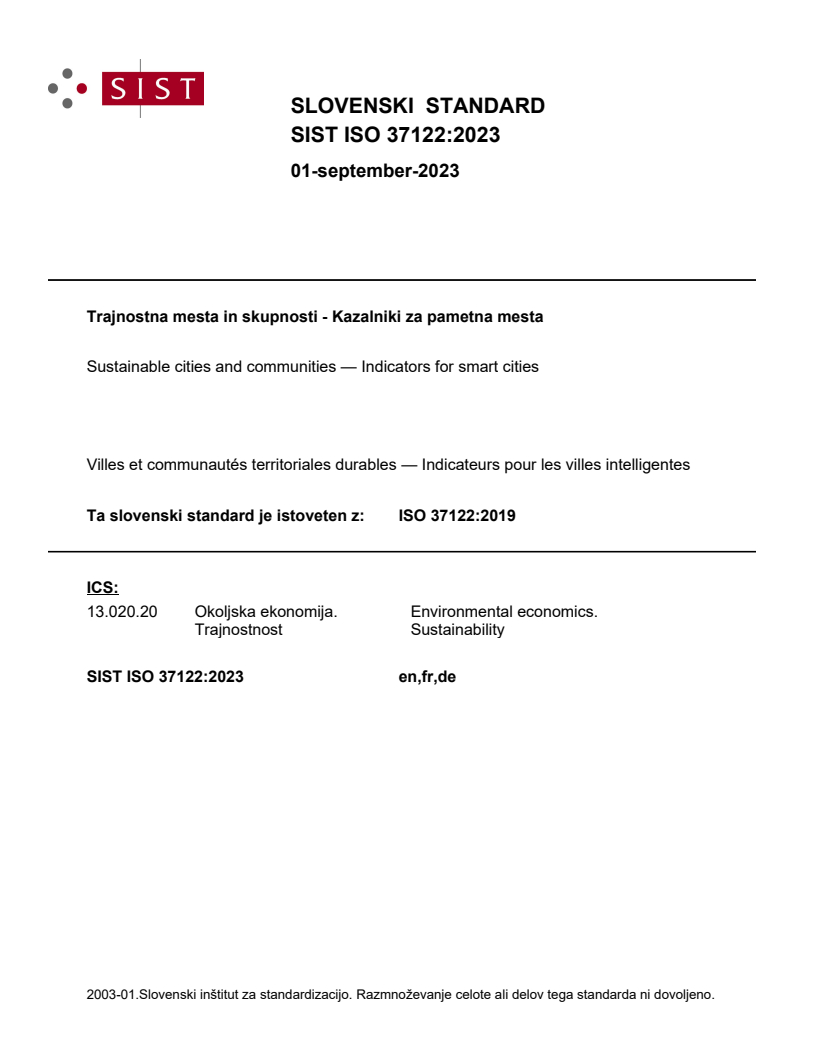 SIST ISO 37122:2023 SIST ISO 37122:2023 - BARVE - Page 1 preview