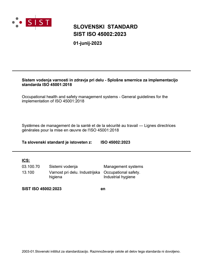 ISO 45002:2023 ISO 45002:2023 - BARVE - Page 1 preview