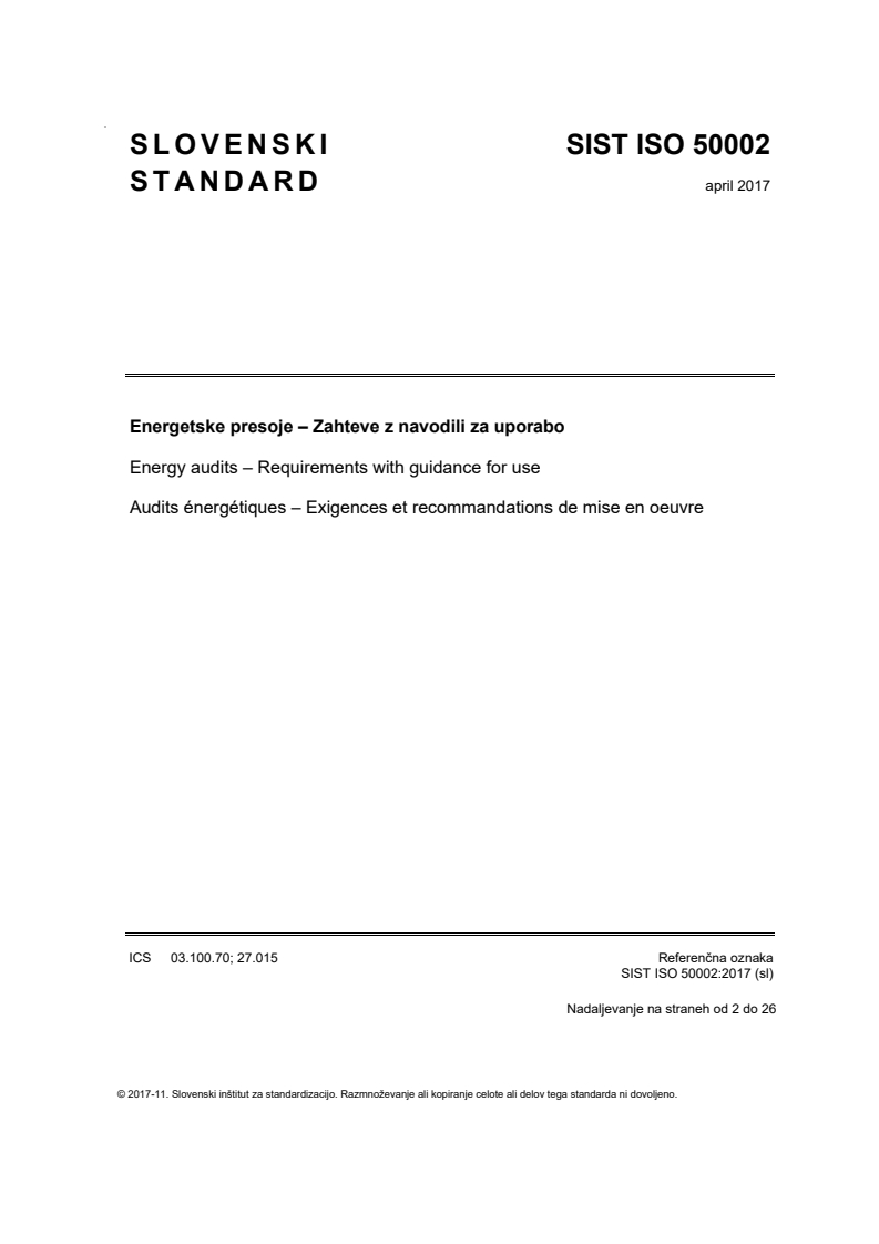 ISO 50002:2014 ISO 50002:2017 - Page 1 preview