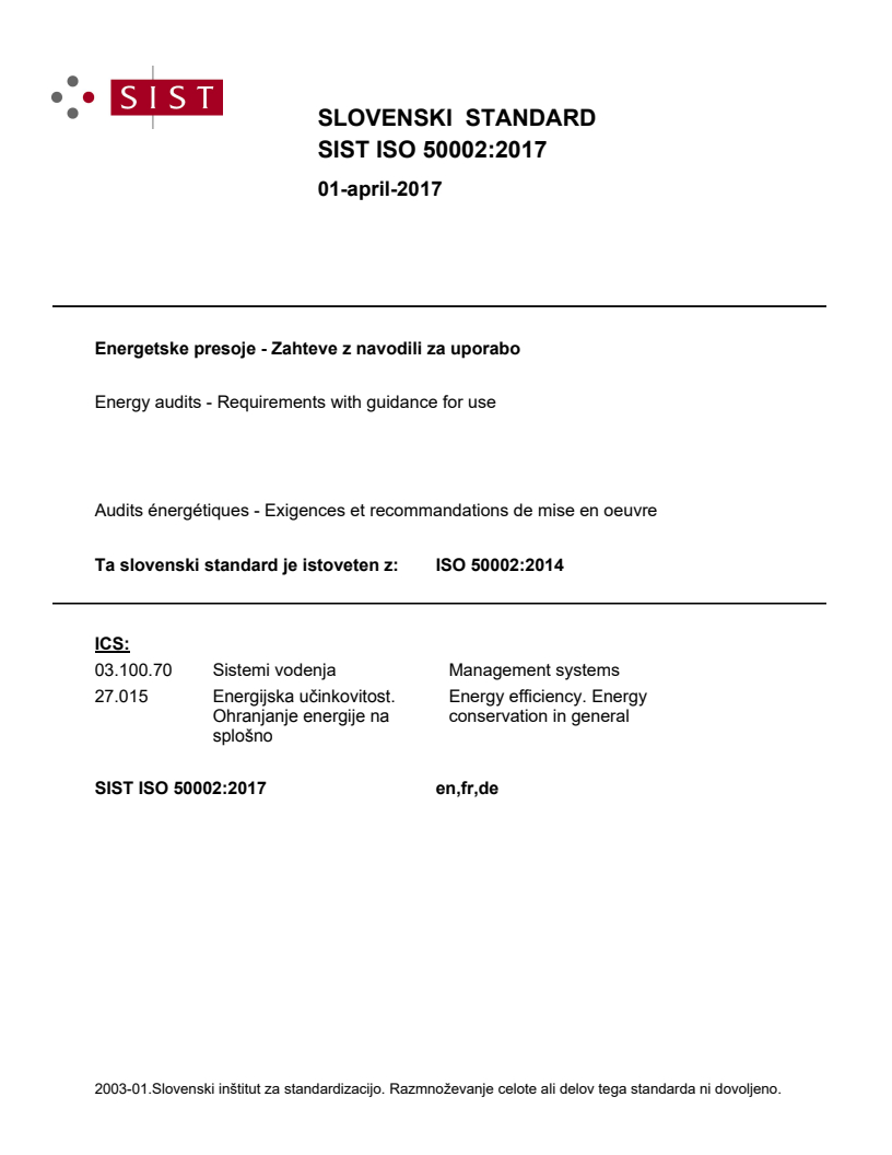 ISO 50002:2014 ISO 50002:2017 - Page 1 preview