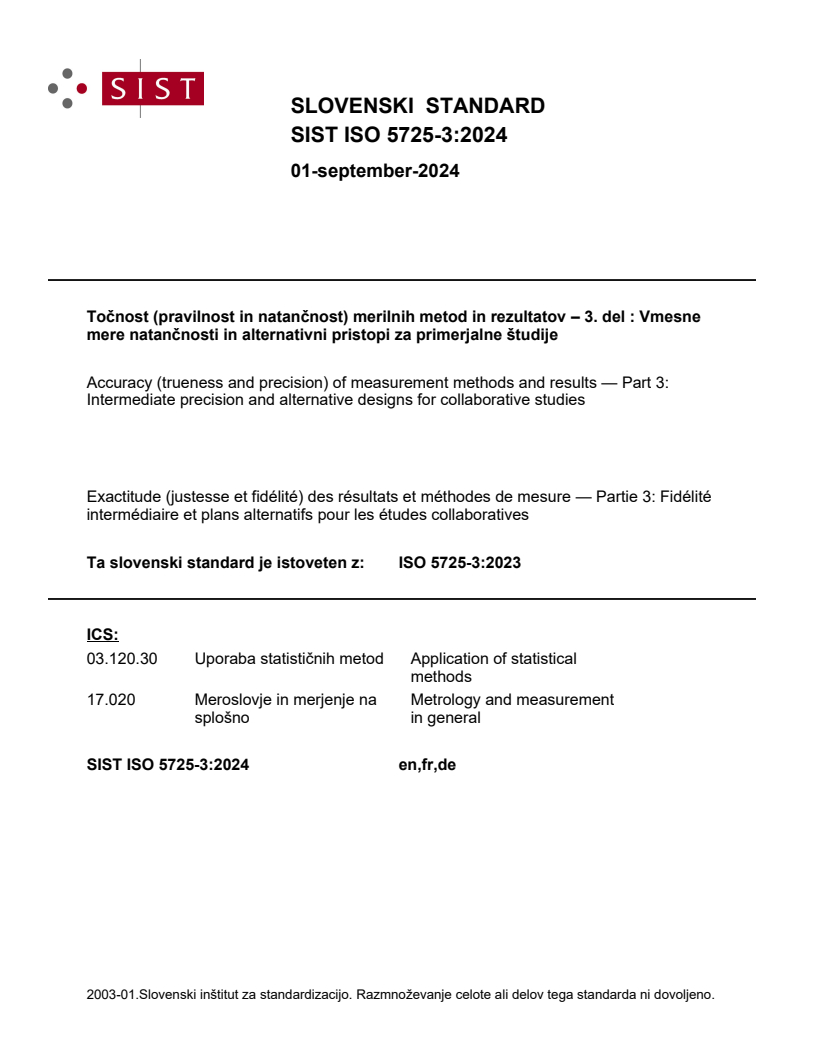 ISO 5725-3:2023 ISO 5725-3:2024 - Page 1 preview