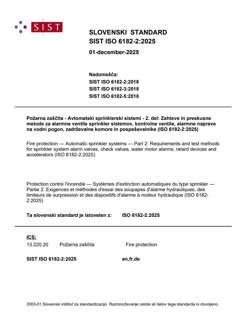 SIST ISO 6182-2:2025