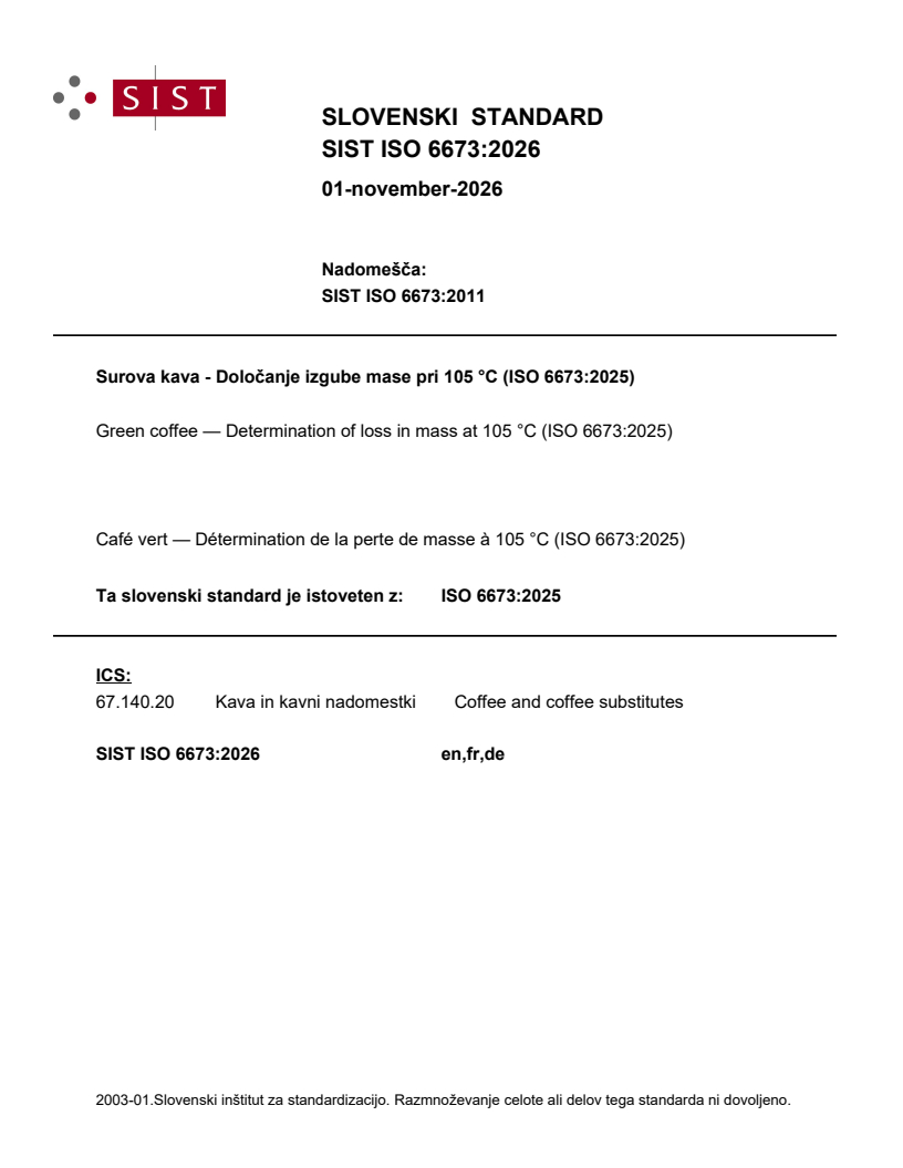 SIST ISO 6673:2026 SIST ISO 6673:2026 - Page 1 preview