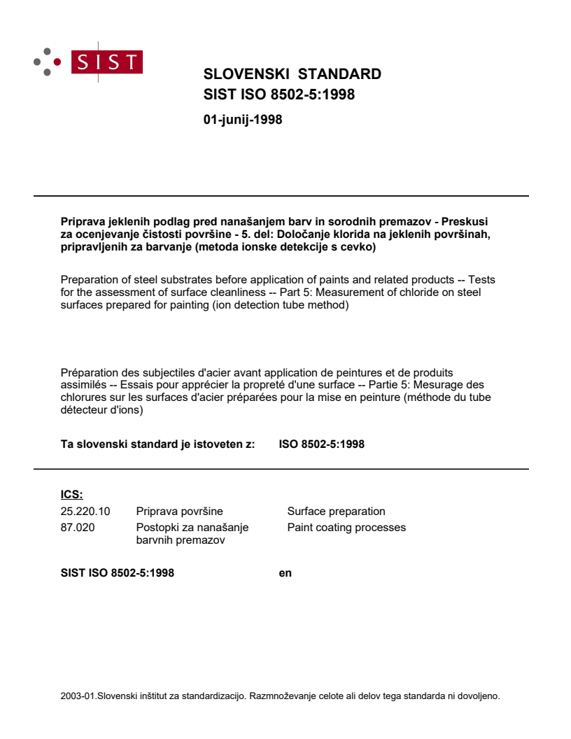 ISO 8502-5:1998