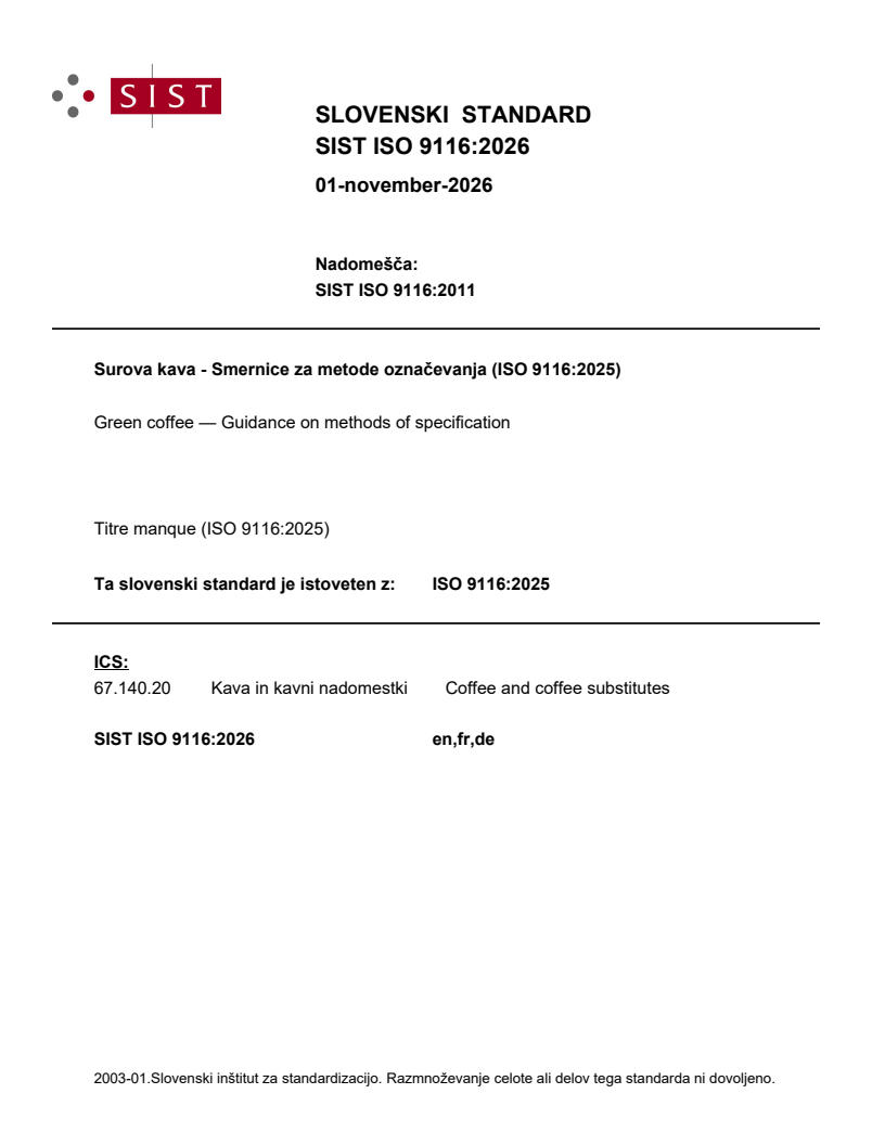 SIST ISO 9116:2026 SIST ISO 9116:2026 - Page 1 preview