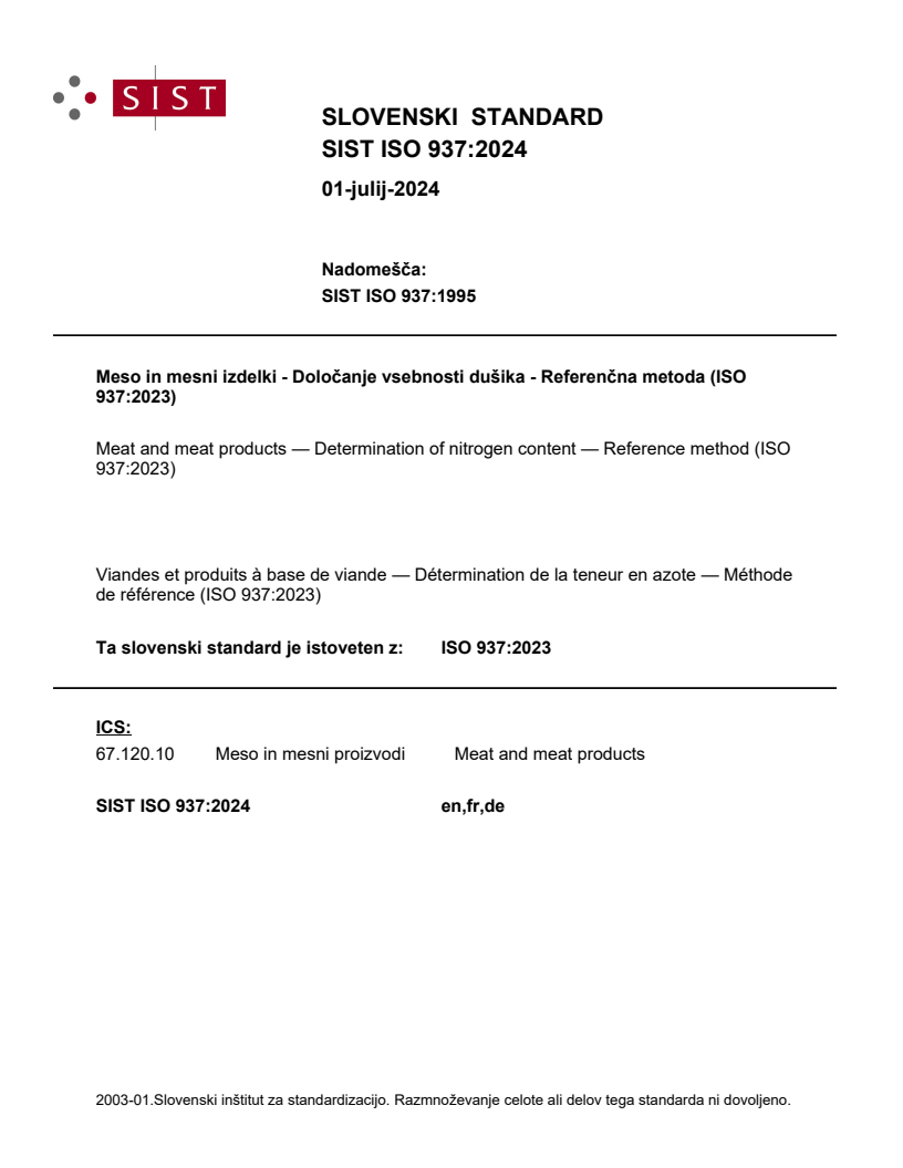 ISO 937:2023 ISO 937:2024 - Page 1 preview