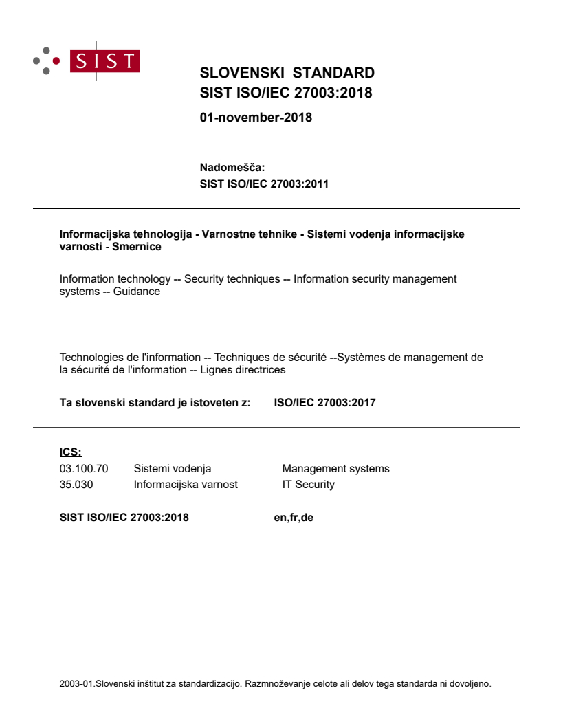 SIST ISO/IEC 27003:2018 SIST ISO/IEC 27003:2018