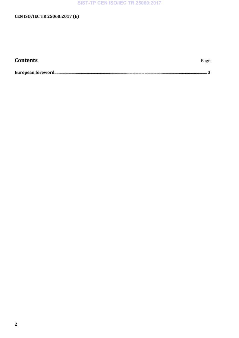 CEN ISO/IEC TR 25060:2017 TP CEN ISO/IEC TR 25060:2017 - Page 4 preview