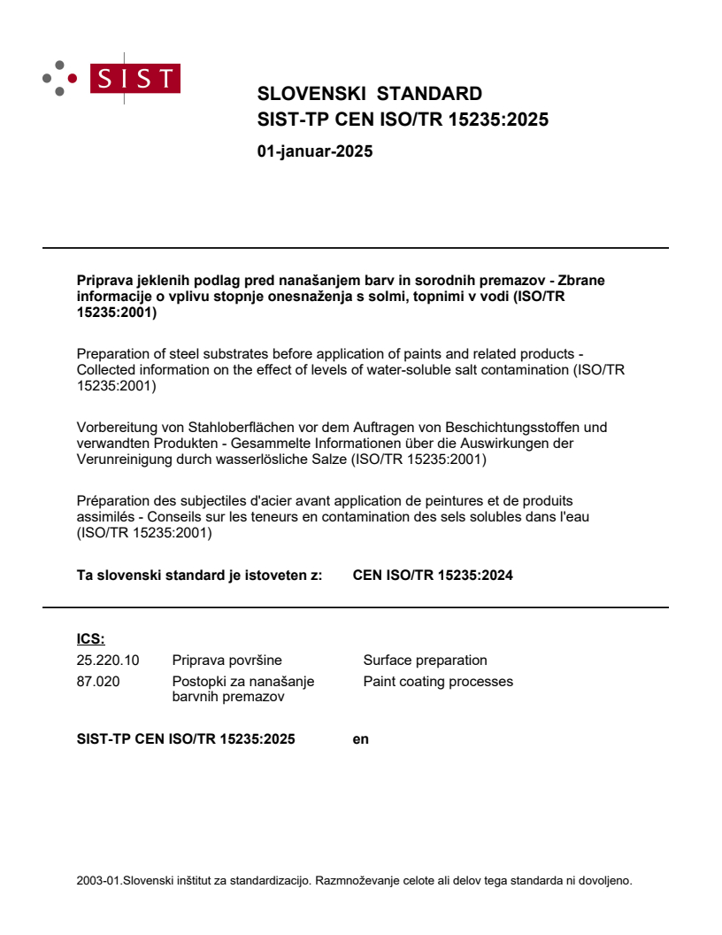 CEN ISO/TR 15235:2024 TP CEN ISO/TR 15235:2025 - Page 1 preview
