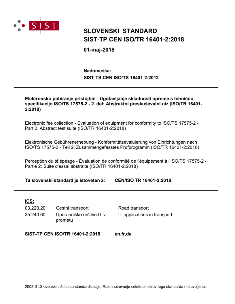 CEN/ISO TR 16401-2:2018 TP CEN ISO/TR 16401-2:2018 - BARVE - Page 1 preview