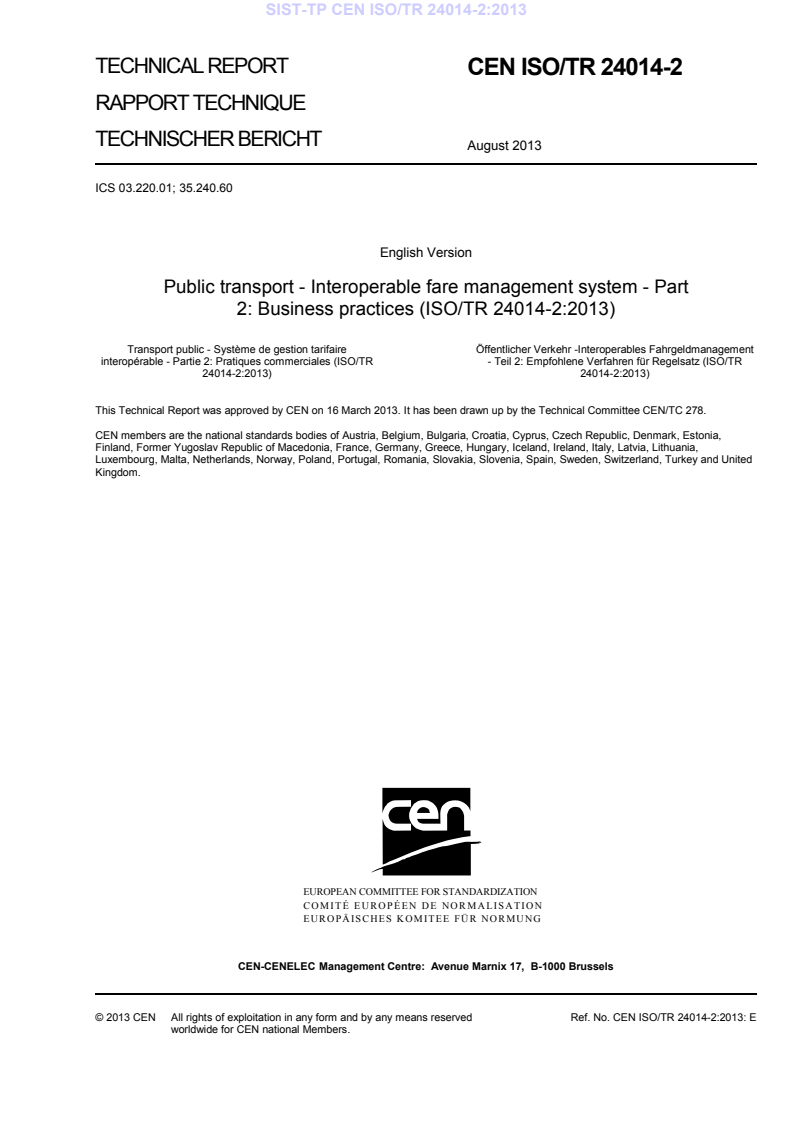 CEN ISO/TR 24014-2:2013 TP CEN ISO/TR 24014-2:2013 - BARVE - Page 3 preview