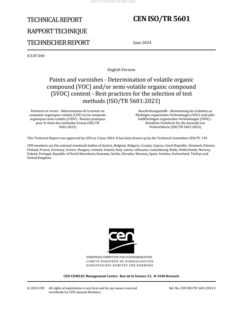 CEN ISO/TR 5601:2024 TP CEN ISO/TR 5601:2024 - Page 3 preview
