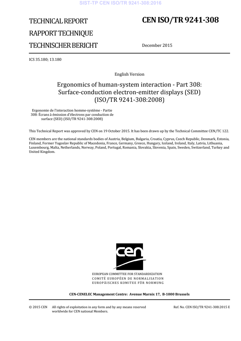 CEN ISO/TR 9241-308:2015 TP CEN ISO/TR 9241-308:2016 - BARVE - Page 3 preview