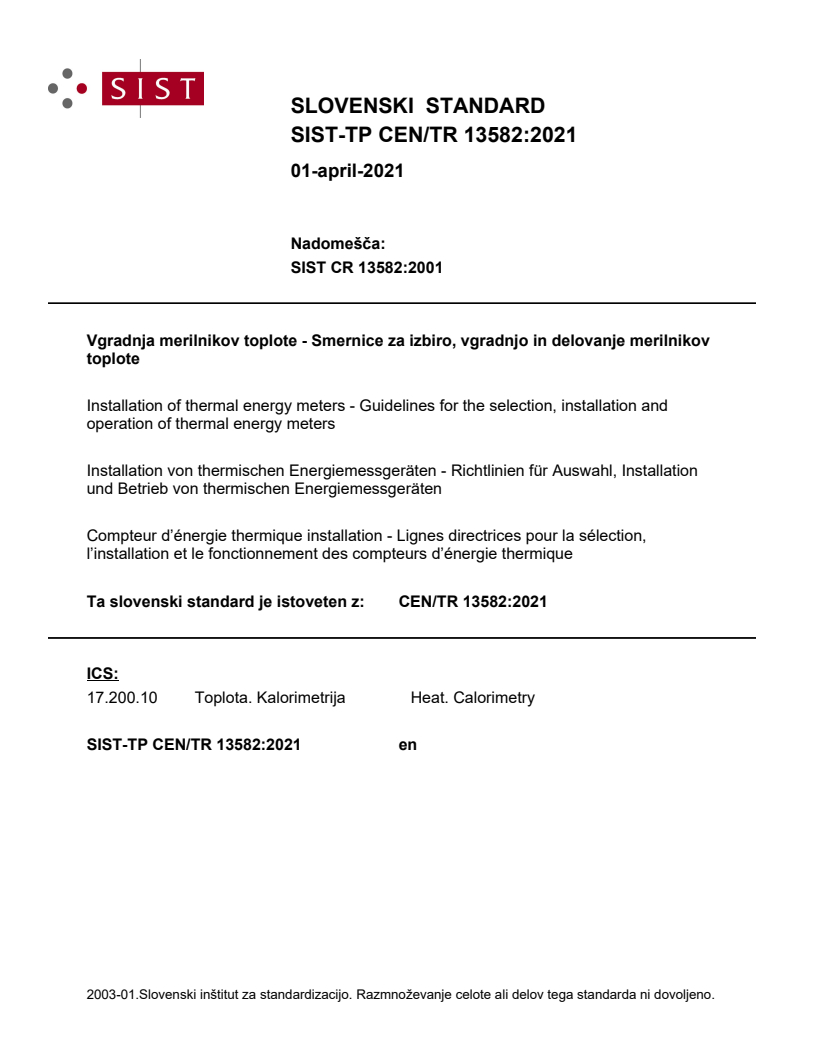 CEN/TR 13582:2021 TP CEN/TR 13582:2021 - BARVE - Page 1 preview