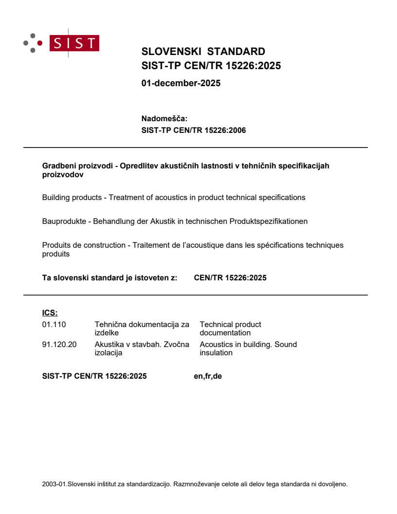 SIST-TP CEN/TR 15226:2025
