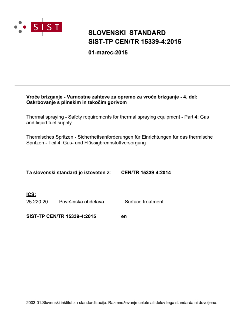 CEN/TR 15339-4:2014 TP CEN/TR 15339-4:2015 - BARVE - Page 1 preview
