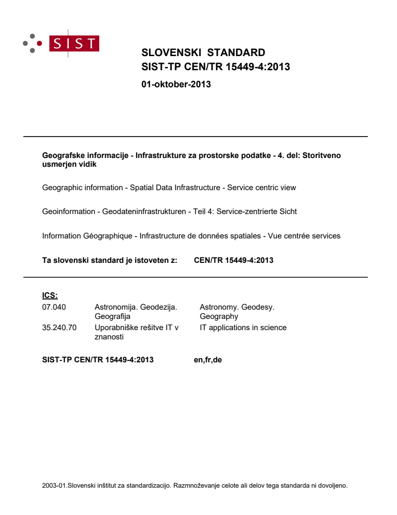 CEN/TR 15449-4:2013 TP CEN/TR 15449-4:2013 - BARVE - Page 1 preview