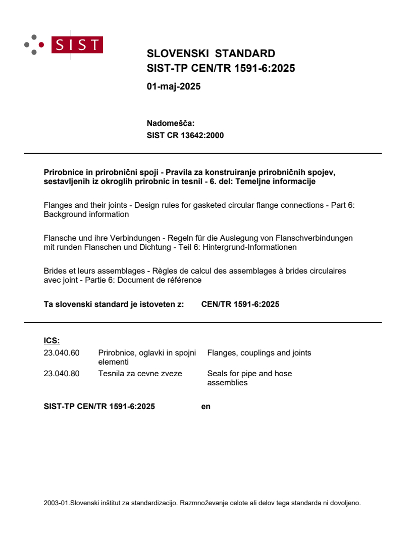 CEN/TR 1591-6:2025 TP CEN/TR 1591-6:2025 - Page 1 preview