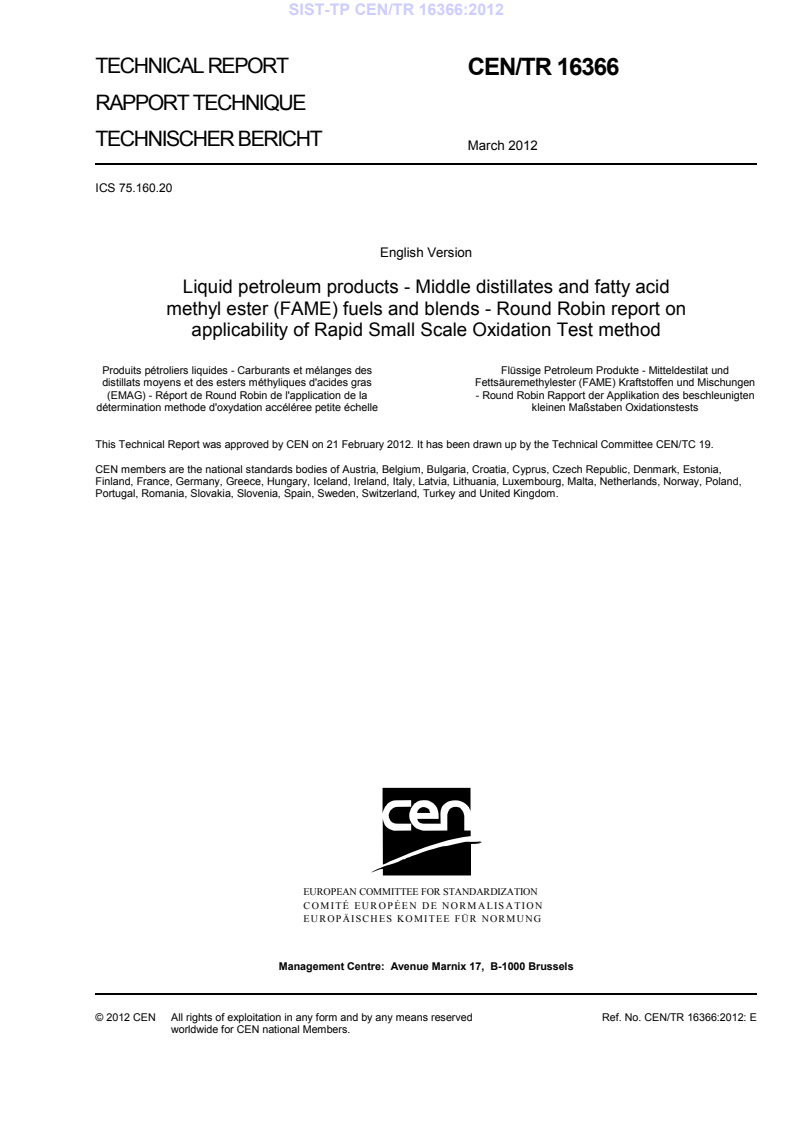 CEN/TR 16366:2012 TP CEN/TR 16366:2012 - BARVE - Page 3 preview