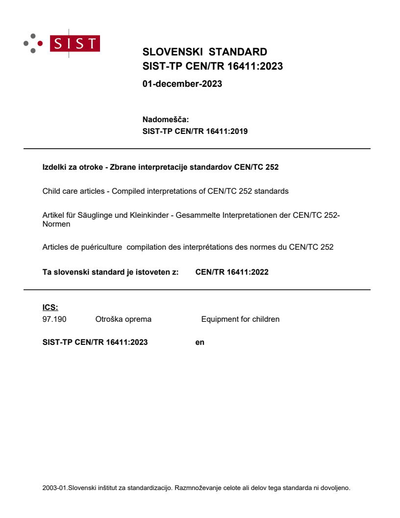 CEN/TR 16411:2022 TP CEN/TR 16411:2023 - BARVE - Page 1 preview