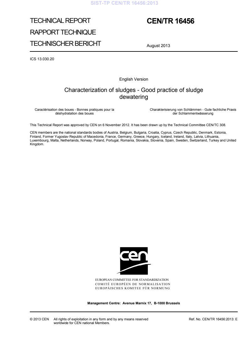 CEN/TR 16456:2013 TP CEN/TR 16456:2013 - BARVE - Page 3 preview