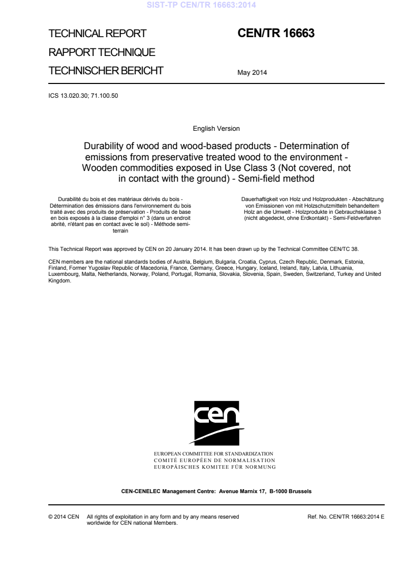 CEN/TR 16663:2014 TP CEN/TR 16663:2014 - BARVE - Page 3 preview