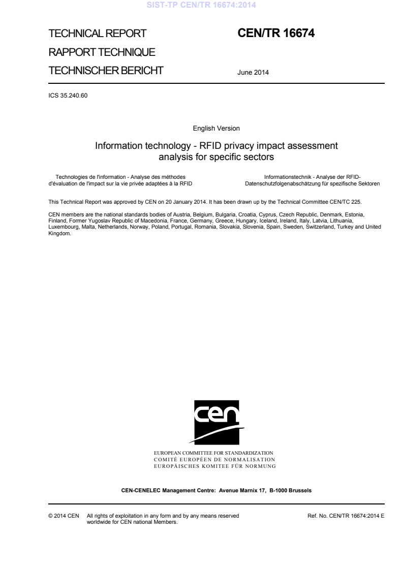 CEN/TR 16674:2014 TP CEN/TR 16674:2014 - BARVE - Page 3 preview