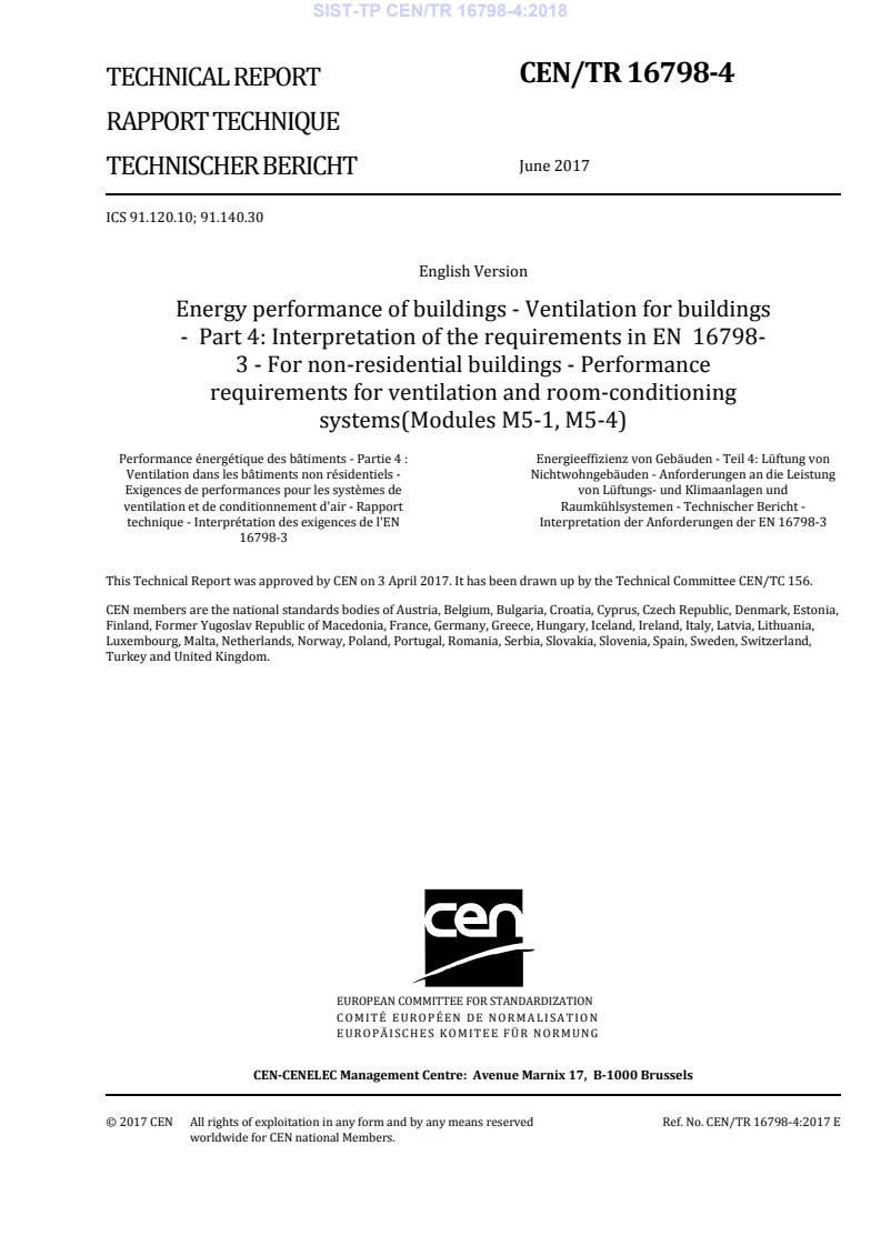 CEN/TR 16798-4:2017 TP CEN/TR 16798-4:2018 - BARVE - Page 3 preview