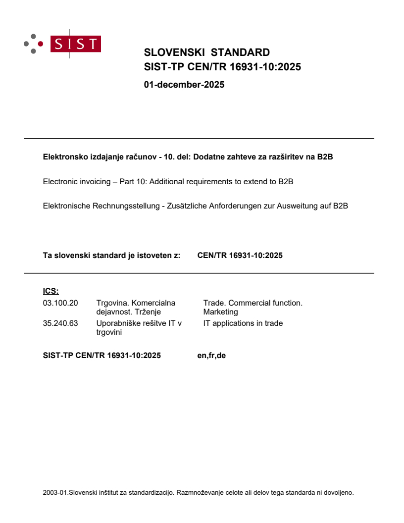 SIST-TP CEN/TR 16931-10:2025 SIST-TP CEN/TR 16931-10:2025 - BARVE