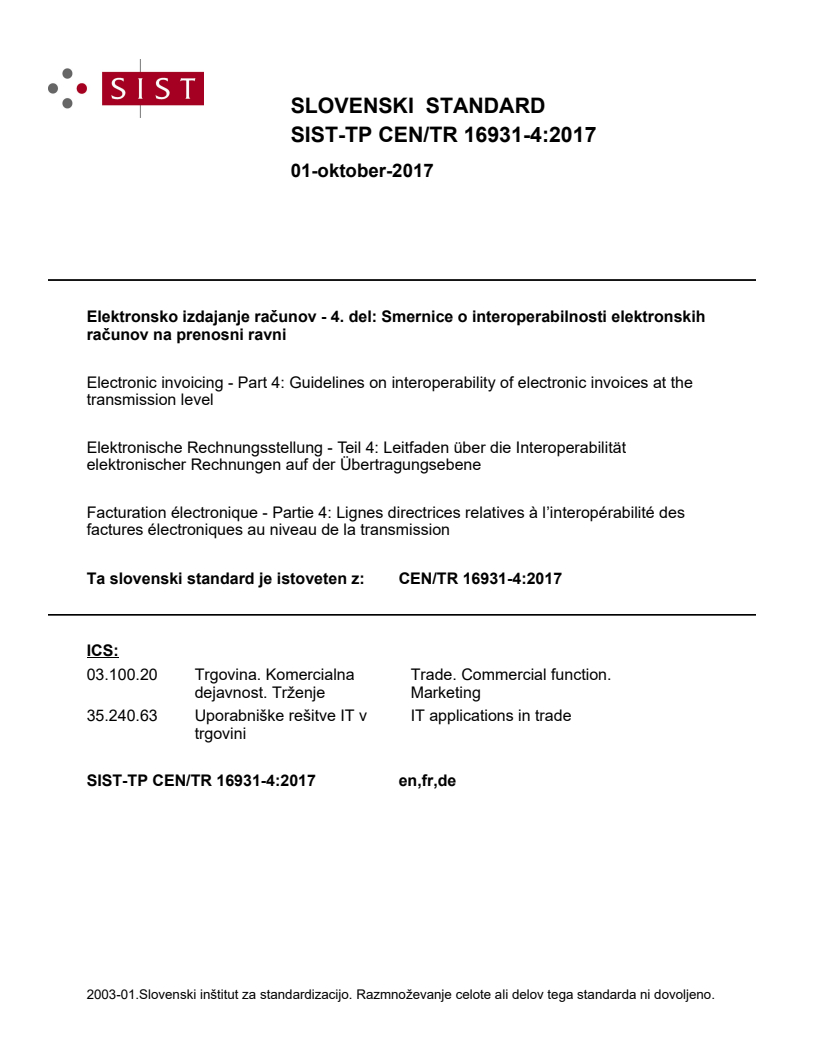 CEN/TR 16931-4:2017 TP CEN/TR 16931-4:2017 - BARVE - Page 1 preview