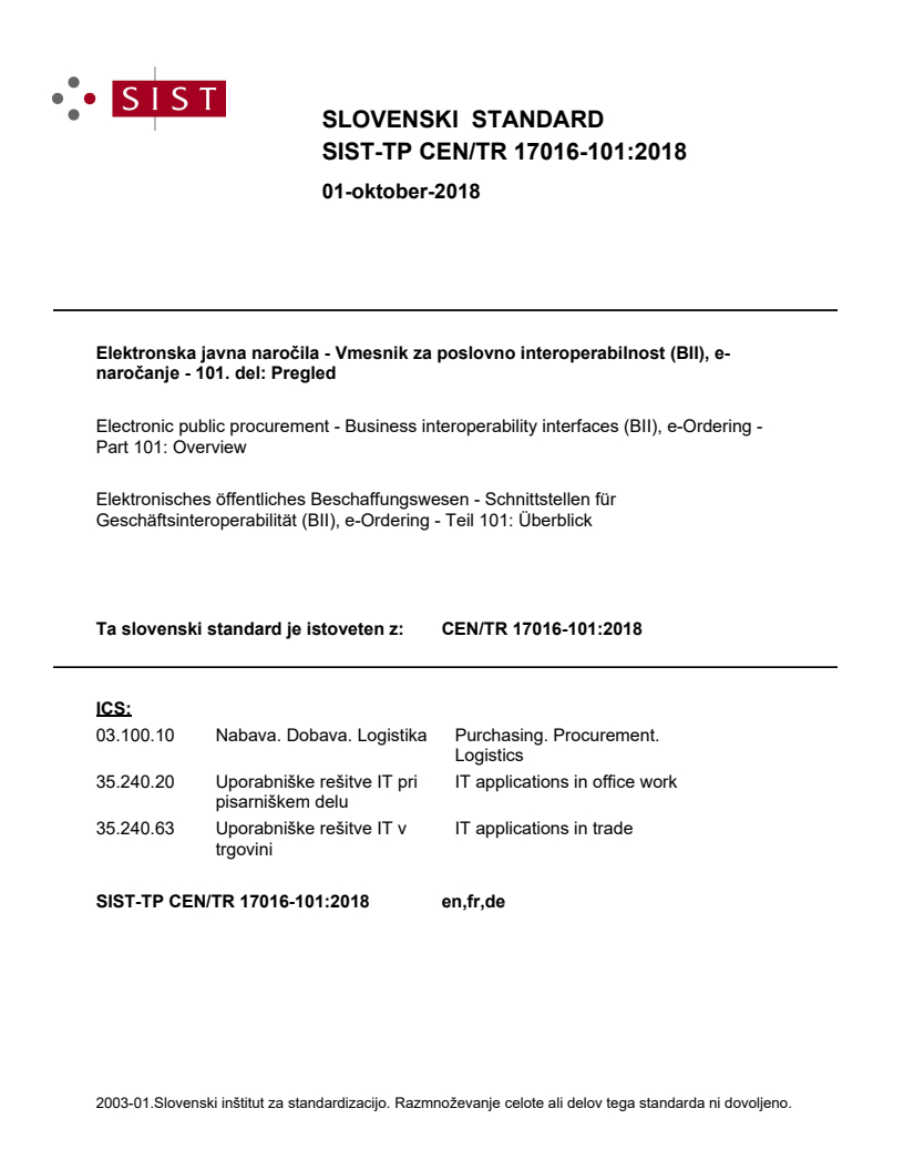 CEN/TR 17016-101:2018 TP CEN/TR 17016-101:2018 - BARVE - Page 1 preview