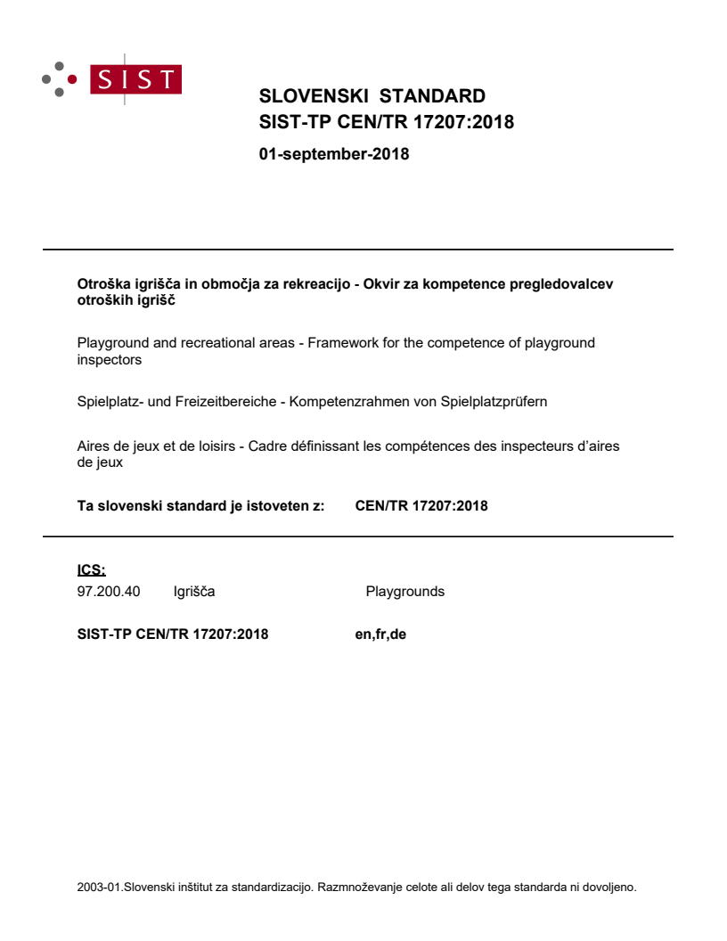 CEN/TR 17207:2018 TP CEN/TR 17207:2018 - BARVE - Page 1 preview