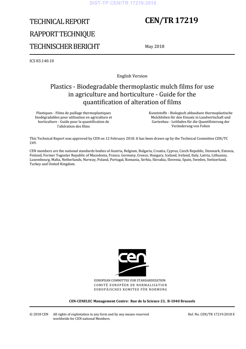 CEN/TR 17219:2018 TP CEN/TR 17219:2018 - BARVE - Page 3 preview