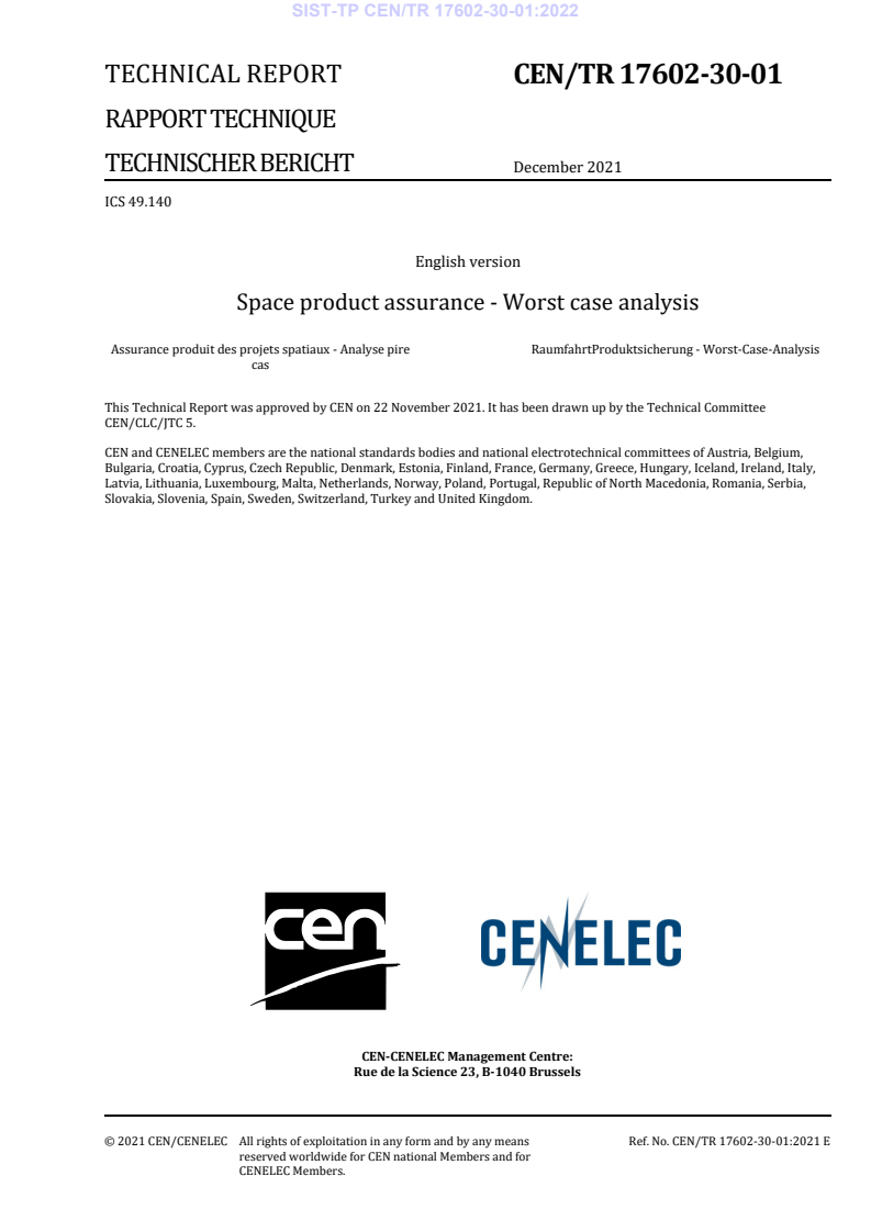 CEN/TR 17602-30-01:2021 TP CEN/TR 17602-30-01:2022 - Page 3 preview