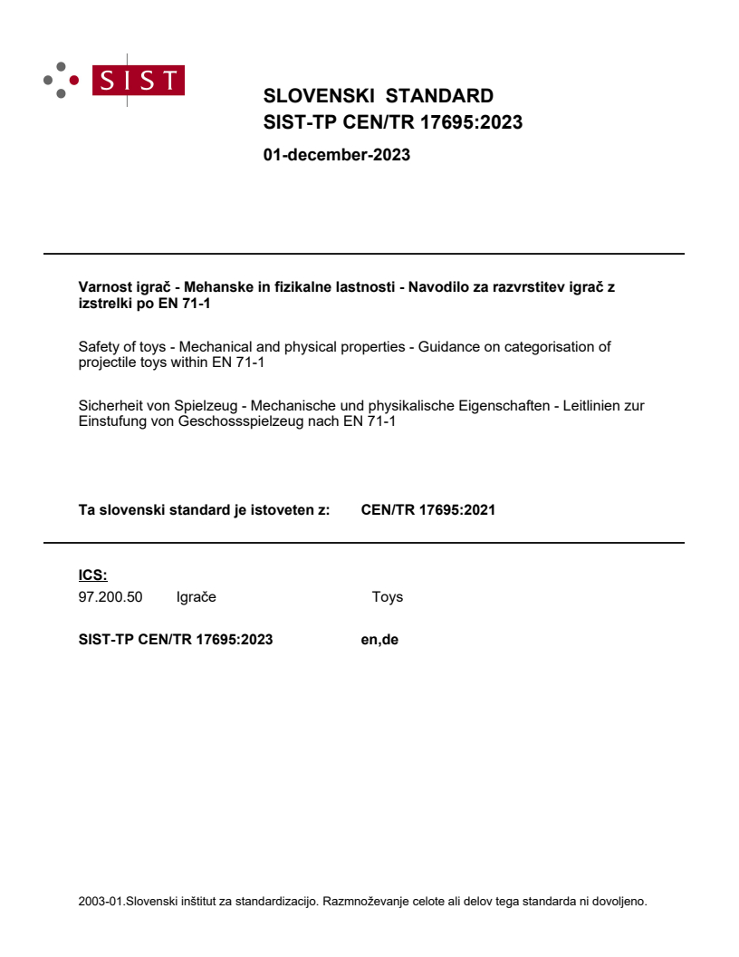 CEN/TR 17695:2021 TP CEN/TR 17695:2023 - Page 1 preview