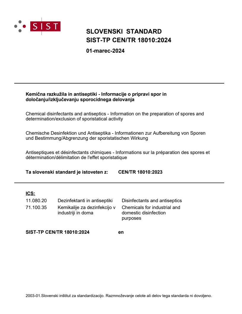 CEN/TR 18010:2023 TP CEN/TR 18010:2024 - Page 1 preview