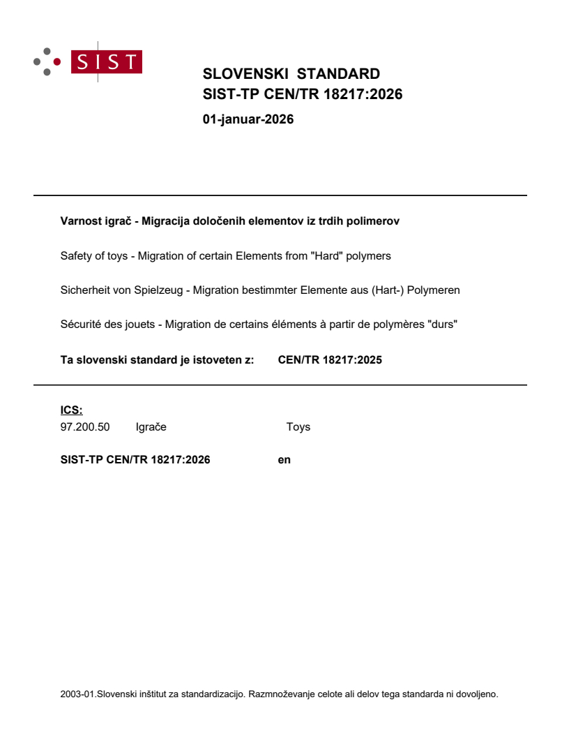 SIST-TP CEN/TR 18217:2026 SIST-TP CEN/TR 18217:2026 - BARVE