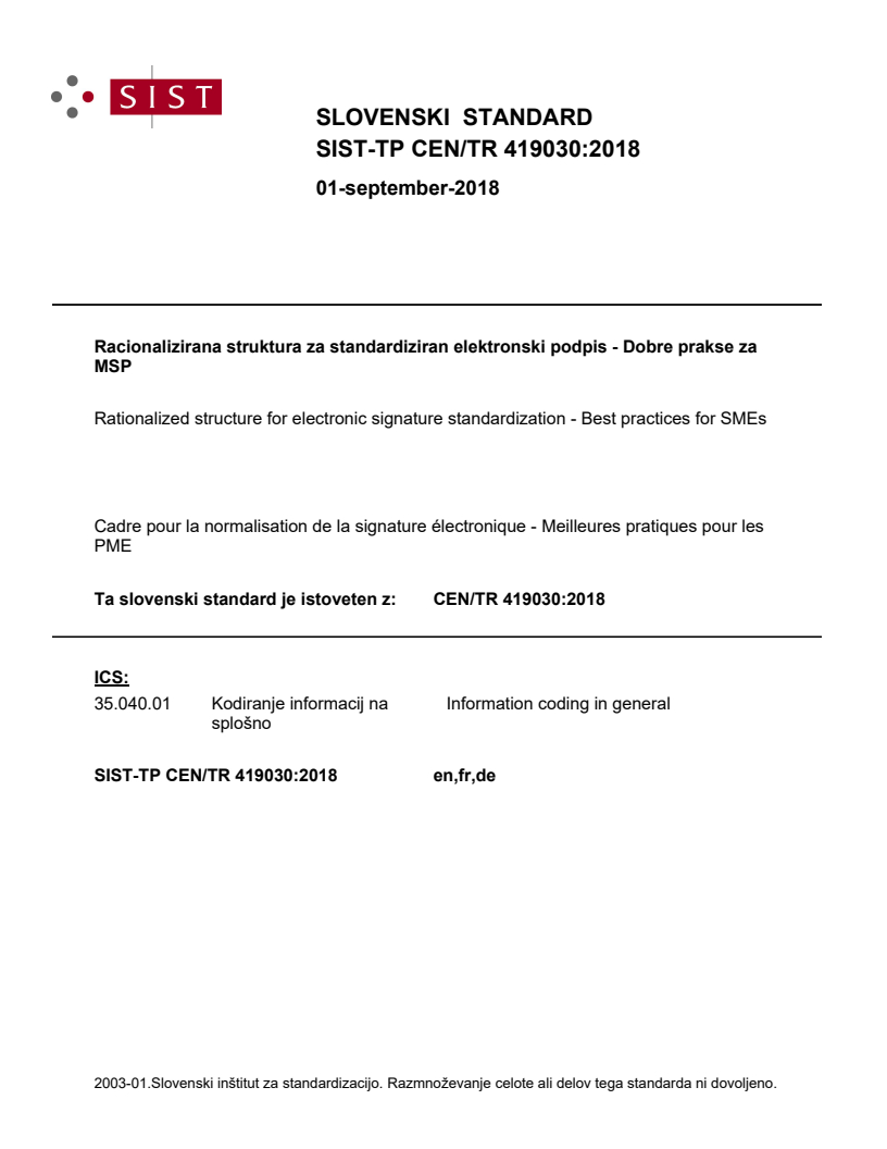 CEN/TR 419030:2018 TP CEN/TR 419030:2018 - BARVE - Page 1 preview