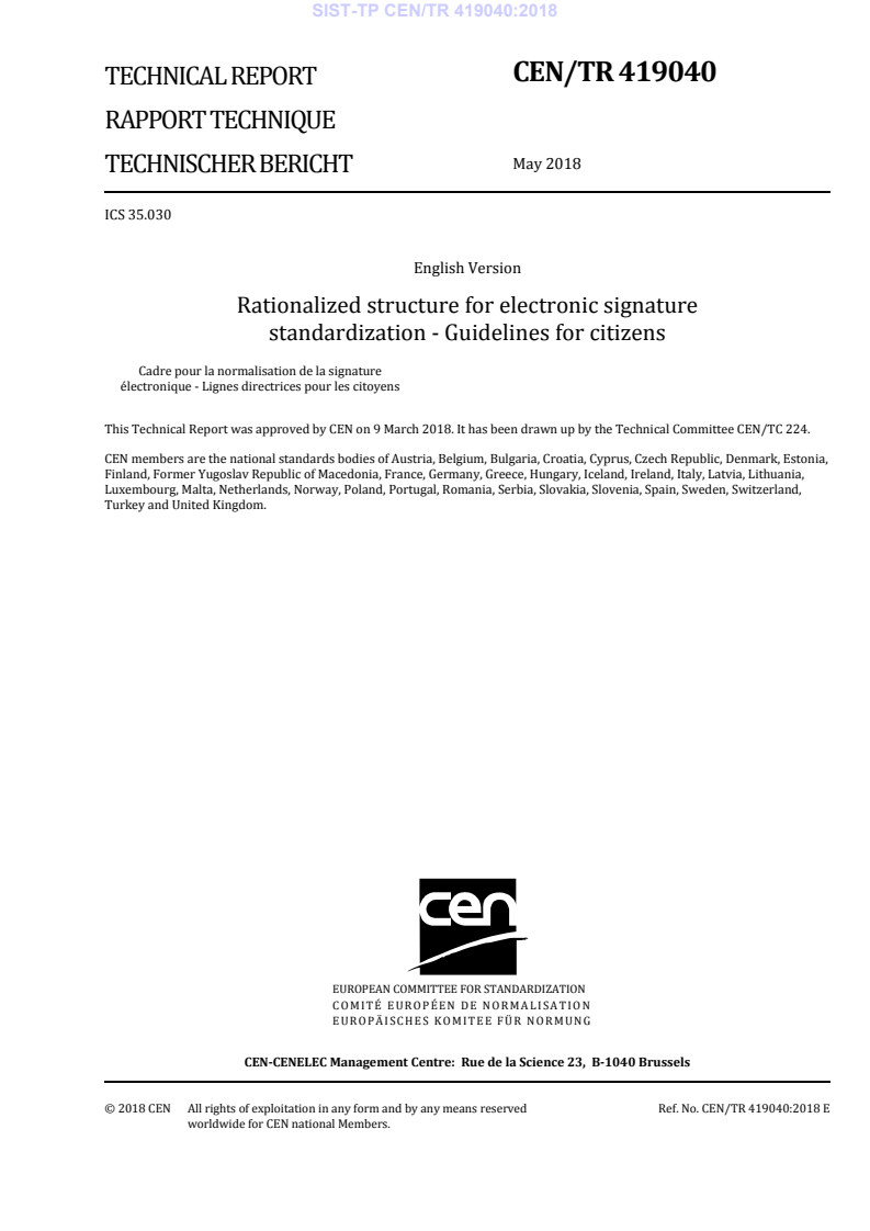 CEN/TR 419040:2018 TP CEN/TR 419040:2018 - BARVE - Page 3 preview