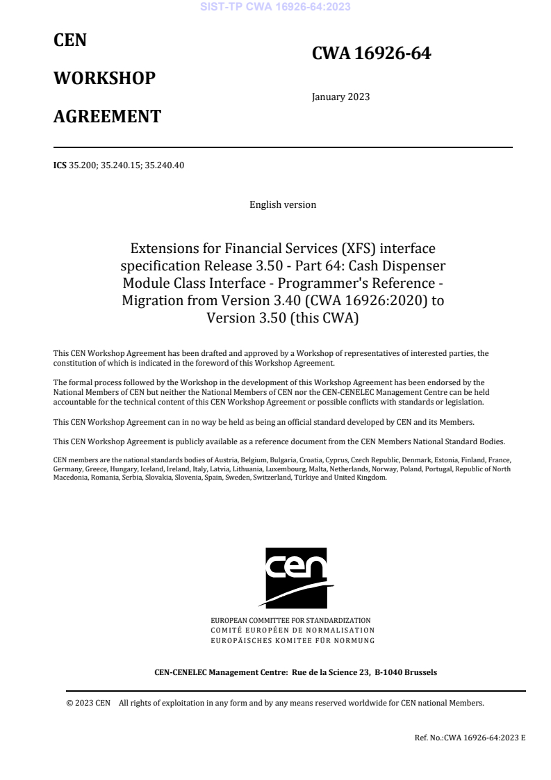 CWA 16926-64:2023 TP CWA 16926-64:2023 - Page 3 preview