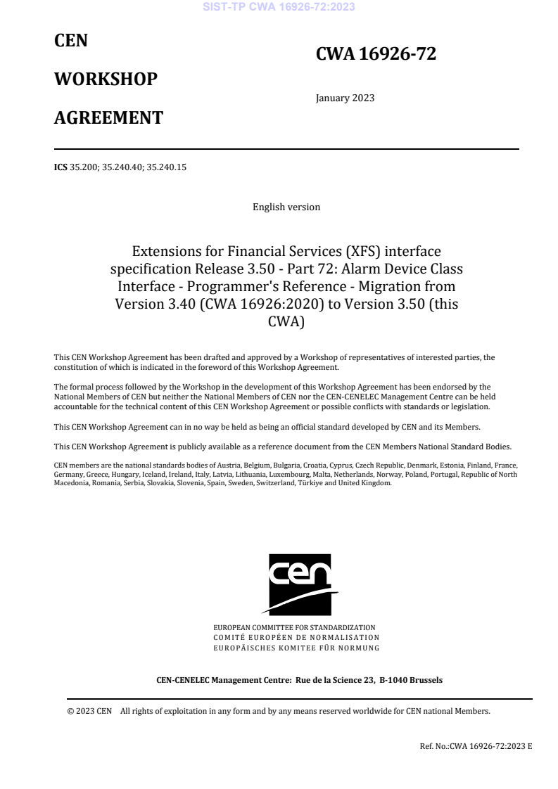 CWA 16926-72:2023 TP CWA 16926-72:2023 - Page 3 preview