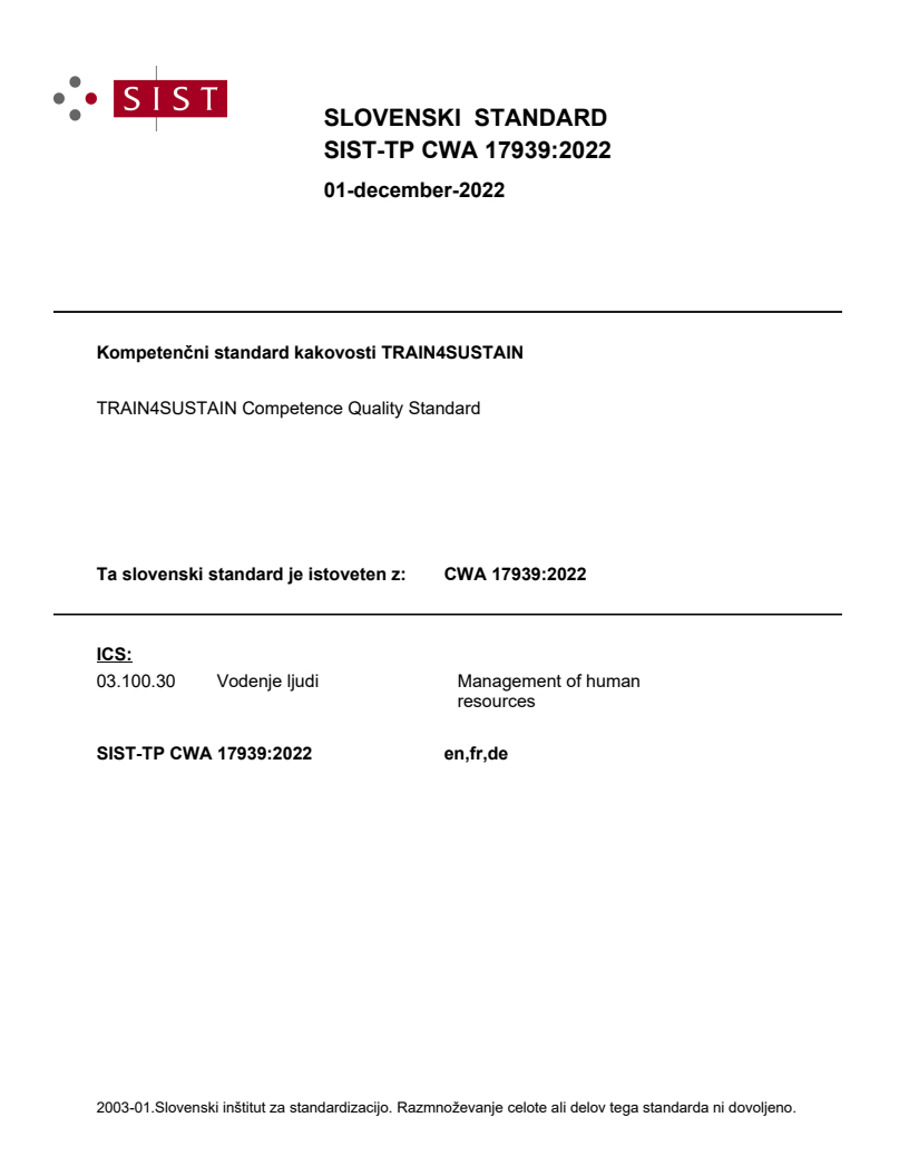 CWA 17939:2022 TP CWA 17939:2022 - Page 1 preview