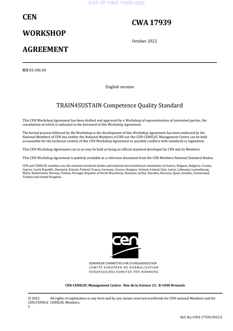 CWA 17939:2022 TP CWA 17939:2022 - Page 3 preview