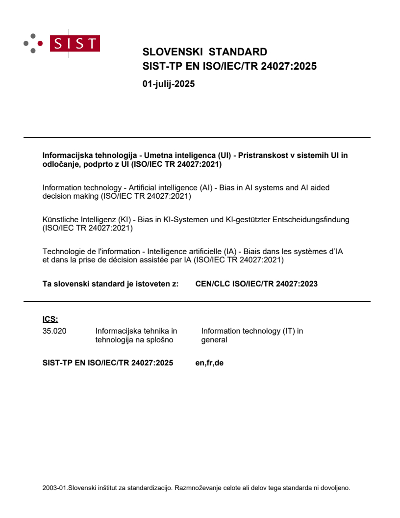TP EN ISO/IEC/TR 24027:2025