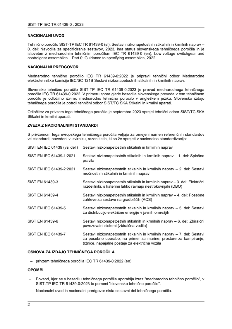 SIST-TP IEC TR 61439-0:2023 SIST-TP IEC TR 61439-0:2023 - BARVE - Page 2 preview