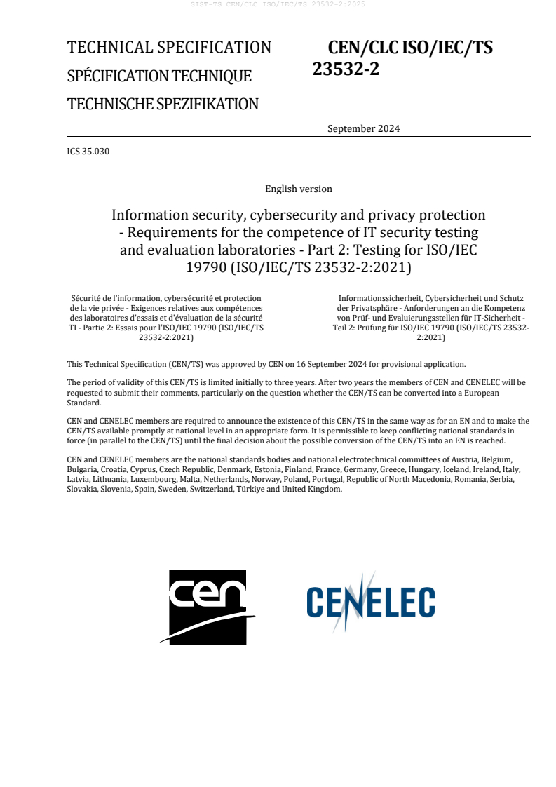 CEN/CLC ISO/IEC/TS 23532-2:2024 TS CEN/CLC ISO/IEC/TS 23532-2:2025 - BARVE - Page 3 preview